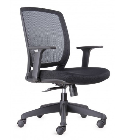 Silla ergonómica de oficina modelo FLEXORA Black, brazos regulables
