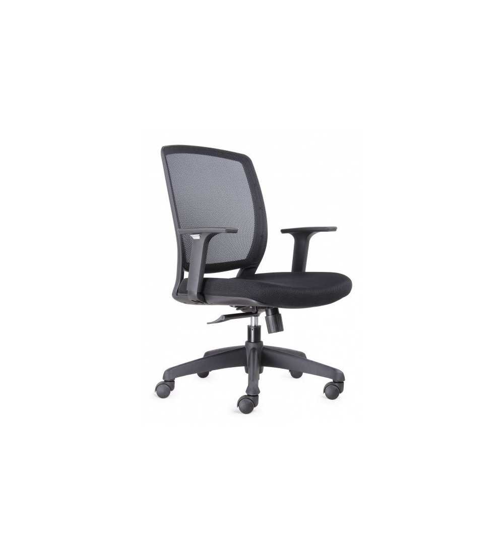 Silla ergonómica de oficina modelo FLEXORA Black, brazos regulables