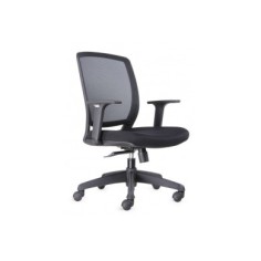 Silla ergonómica de oficina modelo FLEXORA Black, brazos regulables