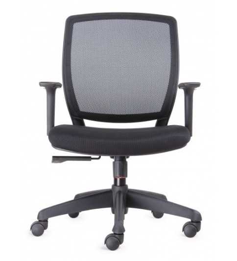 Silla ergonómica de oficina modelo Luna Black de Vincolo, brazos regulables