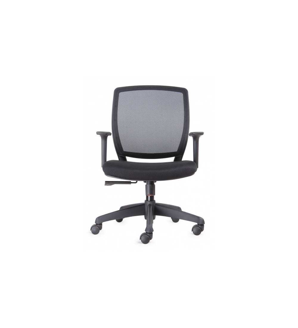 Silla ergonómica de oficina modelo FLEXORA Black, brazos regulables
