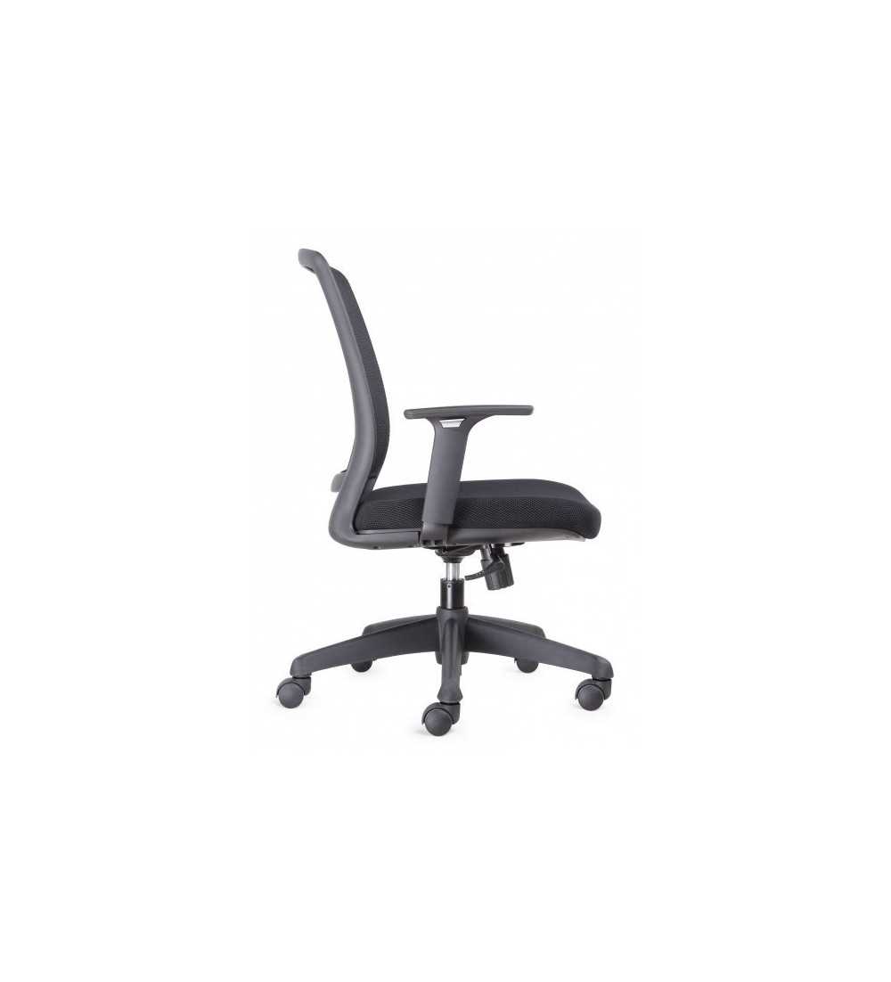 Silla ergonómica de oficina modelo FLEXORA Black, brazos regulables
