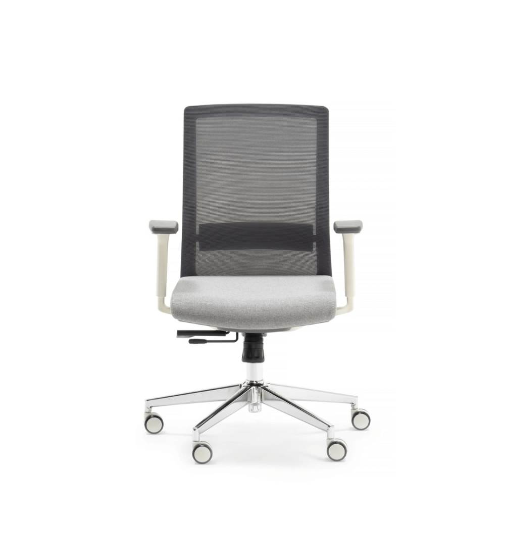 Silla ergonómica NIZA con cabezal de Euromof en acabado blanco, uso recomendado 8 horas-3 Silla ergonómica NIZA con cabezal de Euromof en acabado blanco, uso recomendado 8 horas-3