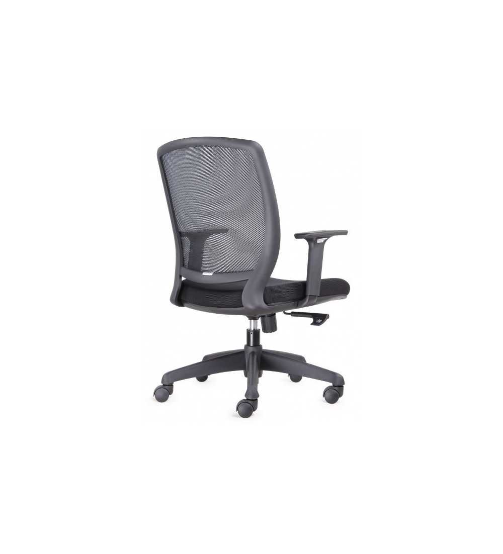 Silla ergonómica de oficina modelo FLEXORA Black, brazos regulables