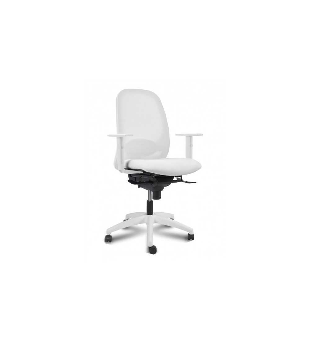 Silla ergonómica de oficina modelo Adara White de Vincolo, base blanca