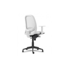 Silla ergonómica de oficina modelo SPINEZONE White, base negra, brazos regulables