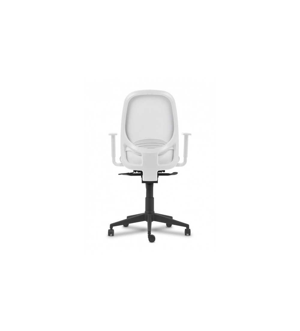 Silla ergonómica de oficina modelo SPINEZONE White, base negra, brazos regulables