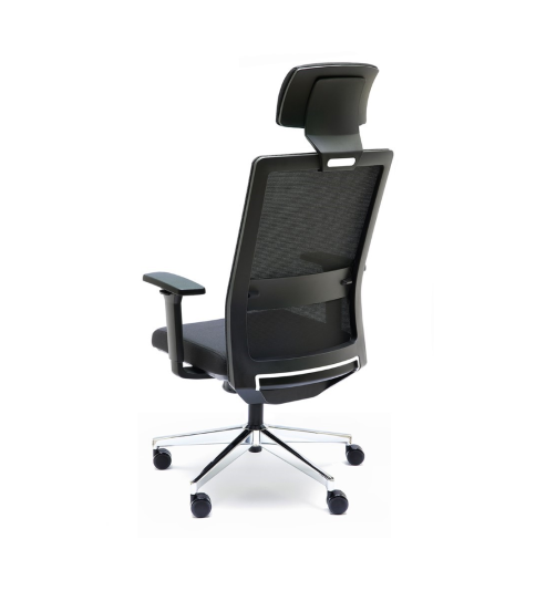 Silla ergonómica NIZA con cabezal de Euromof en acabado negro, uso recomendado 8 horas-0