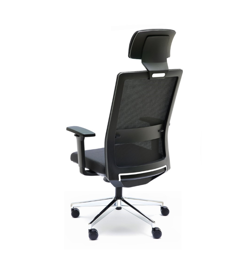 Silla ergonómica NIZA con cabezal de Euromof en acabado negro, uso recomendado 8 horas-0 Silla ergonómica NIZA con cabezal de Euromof en acabado negro, uso recomendado 8 horas-0