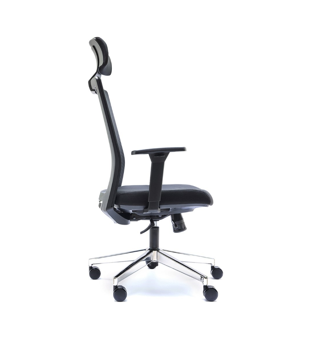Silla ergonómica NIZA con cabezal de Euromof en acabado negro, uso recomendado 8 horas-2 Silla ergonómica NIZA con cabezal de Euromof en acabado negro, uso recomendado 8 horas-2