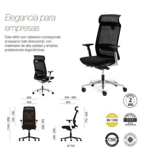 Silla ergonómica TORONTO de Euromof, uso recomendado 8 horas-0