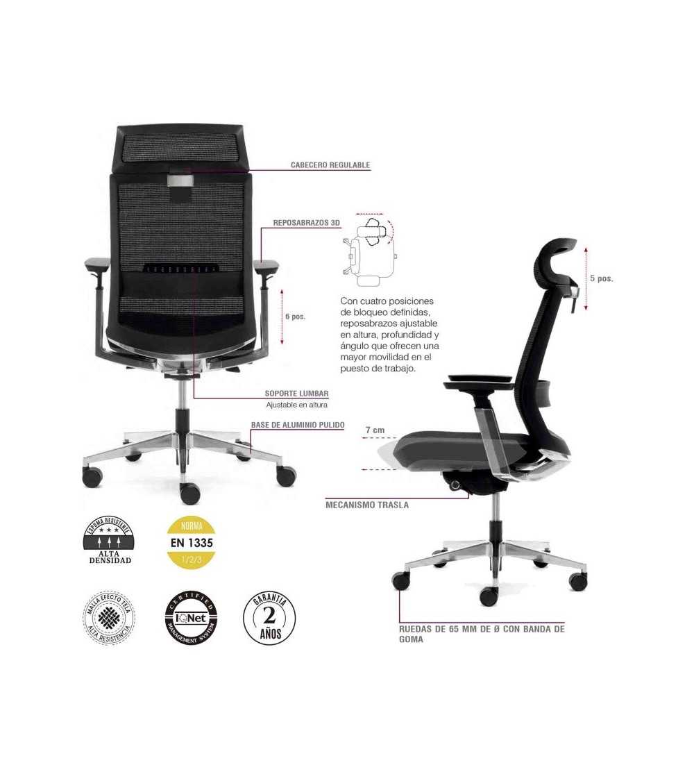 Silla ergonómica TORONTO de Euromof, uso recomendado 8 horas-1 Silla ergonómica TORONTO de Euromof, uso recomendado 8 horas-1