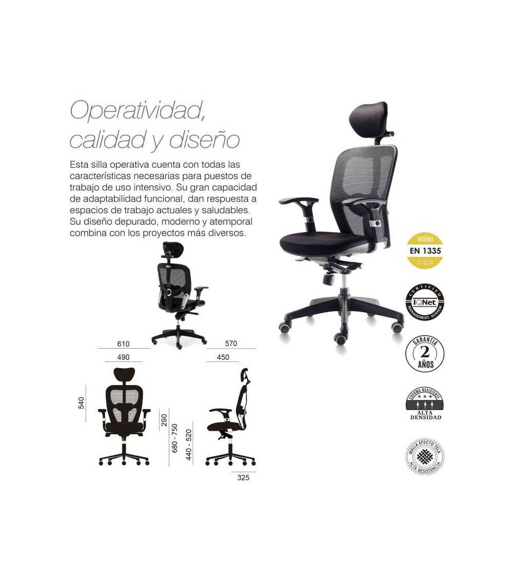 Silla ergonómica BOSTON de Euromof, uso recomendado 8 horas-0 Silla ergonómica BOSTON de Euromof, uso recomendado 8 horas-0