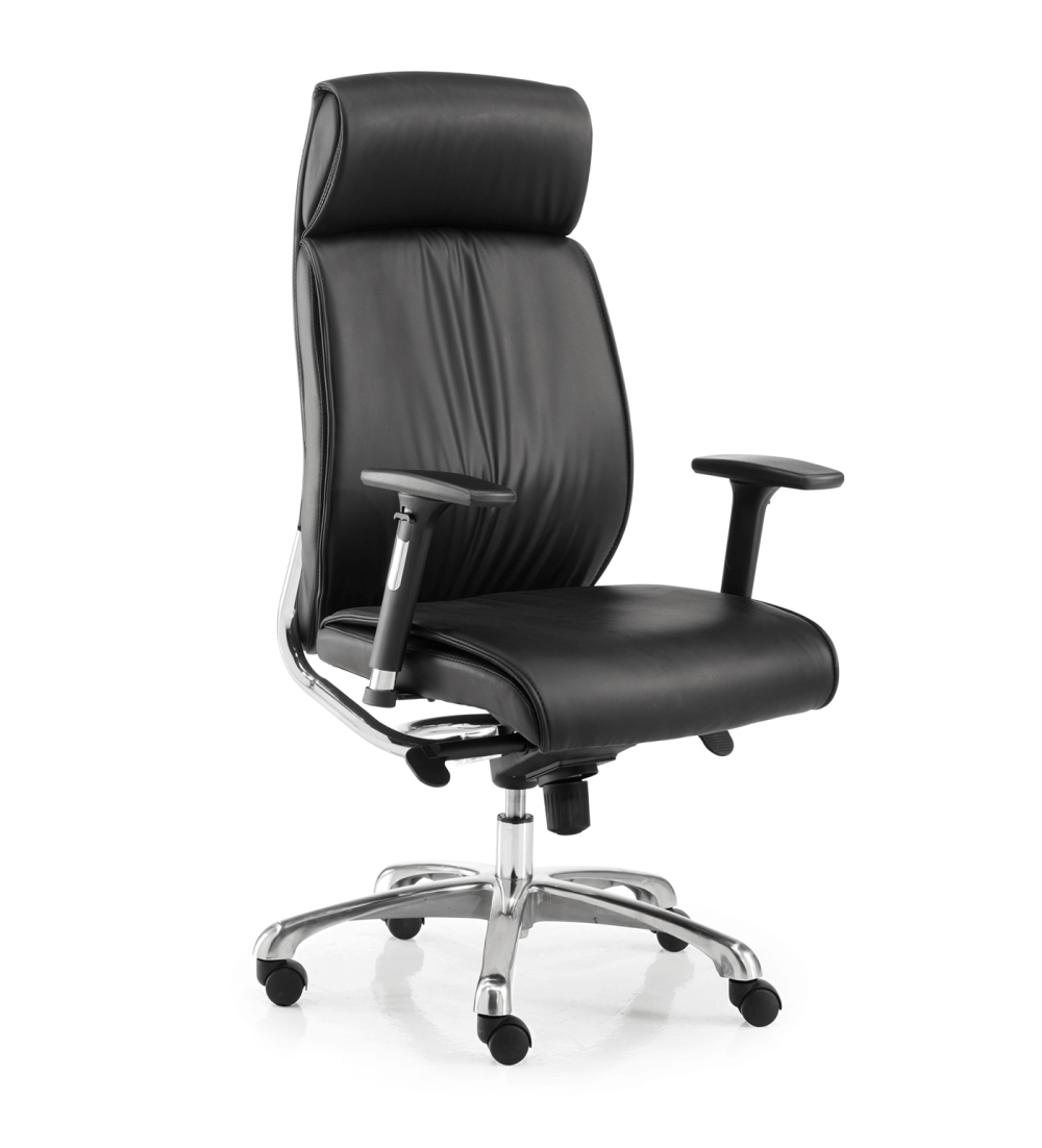 Sillón de dirección MOSCU de Euromof, en acabado ecopiel negro Sillón de dirección MOSCU de Euromof, en acabado ecopiel negro