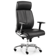 Sillón de dirección MOSCU de Euromof, en acabado ecopiel negro