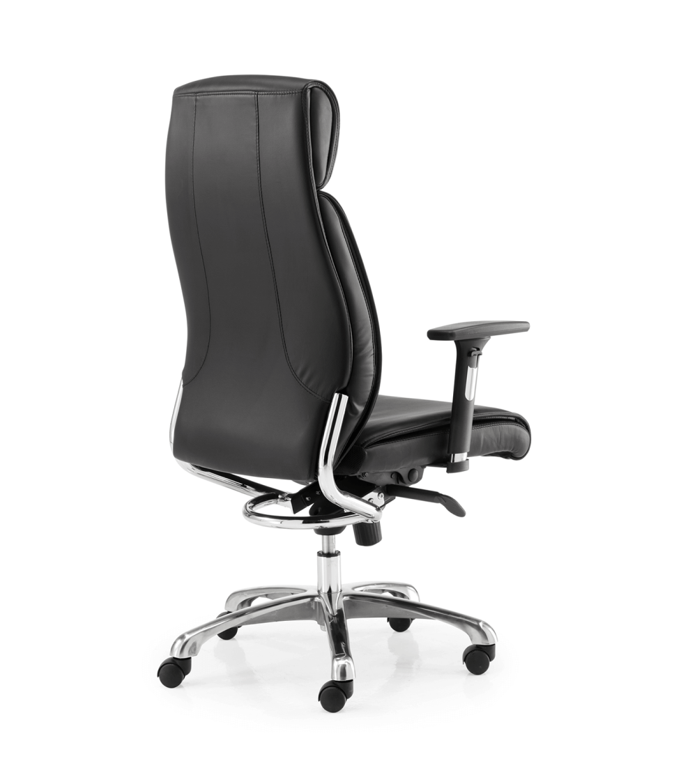 Sillón de dirección MOSCU de Euromof, en acabado ecopiel negro-1 Sillón de dirección MOSCU de Euromof, en acabado ecopiel negro-1