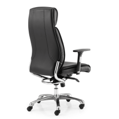 Sillón de dirección MOSCU de Euromof, en acabado ecopiel negro