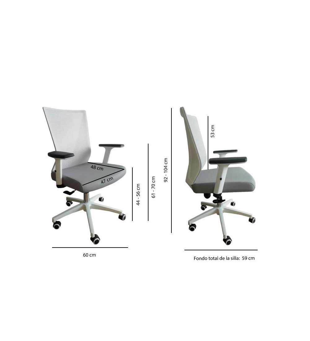 Silla de Oficina TIRANA de Euromof en acabado blanco-1 Silla de Oficina TIRANA de Euromof en acabado blanco-1