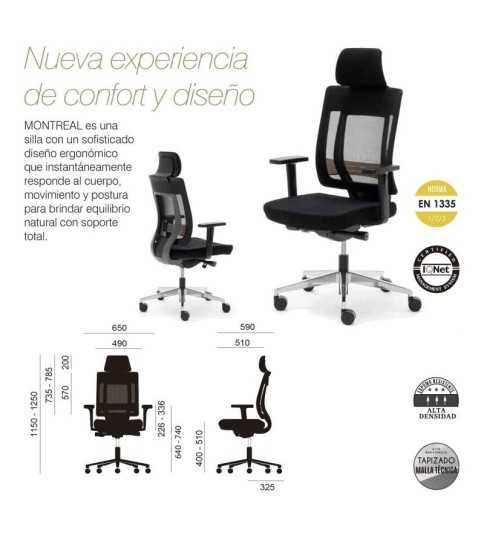 Silla ergonómica MONTREAL de Euromof, uso recomendado 8 horas-0
