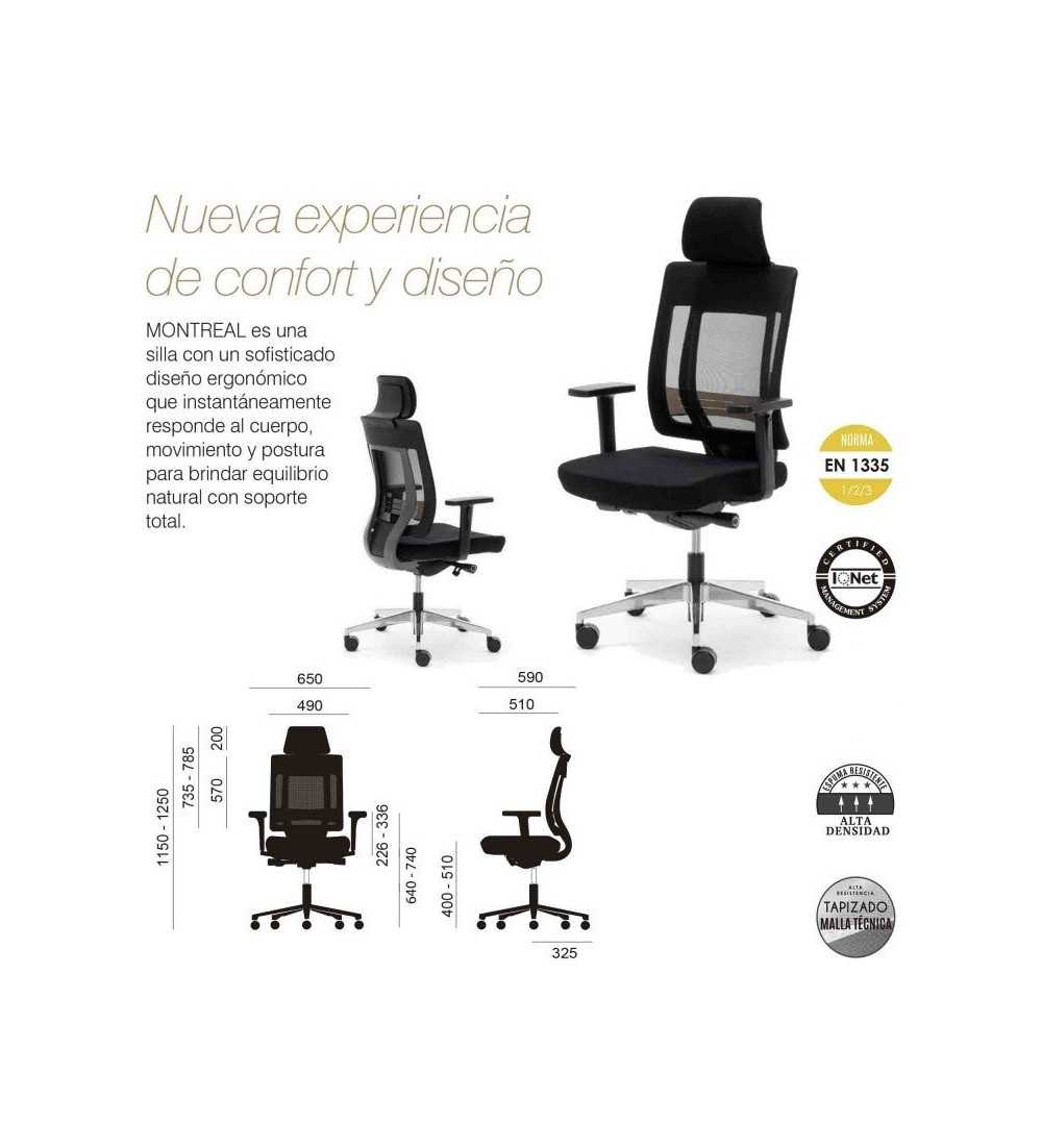Silla ergonómica MONTREAL de Euromof, uso recomendado 8 horas-0 Silla ergonómica MONTREAL de Euromof, uso recomendado 8 horas-0
