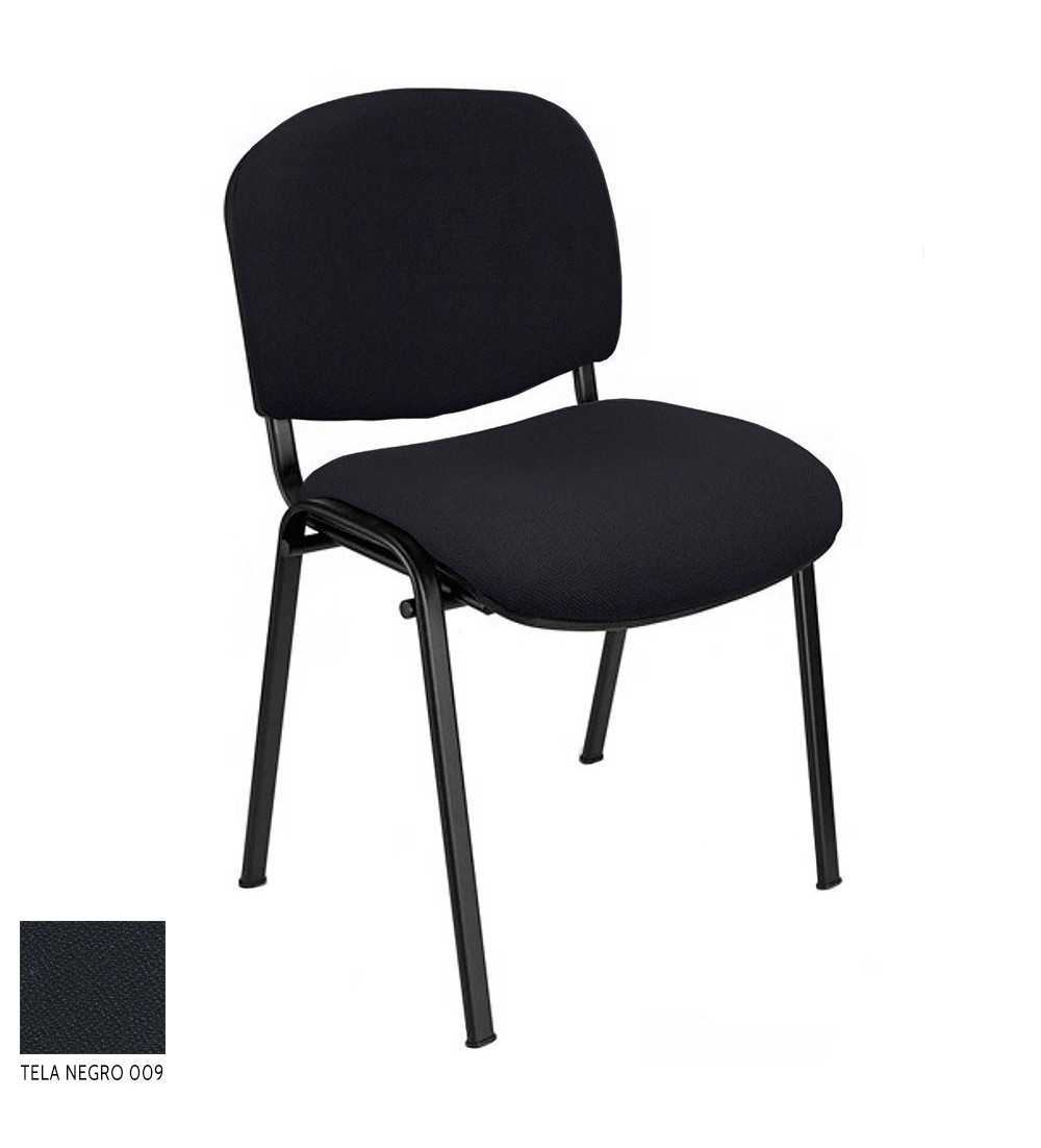 Silla confidente modelo ACCOMMODA, tapizada, calidad superior, estructura negra