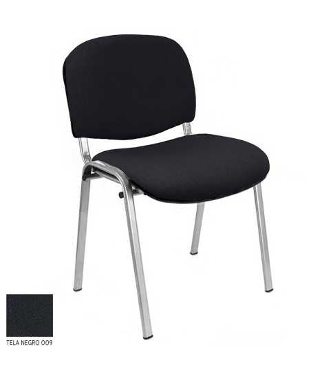 Silla confidente modelo ACCOMMODA, tapizada, calidad superior, estructura negra