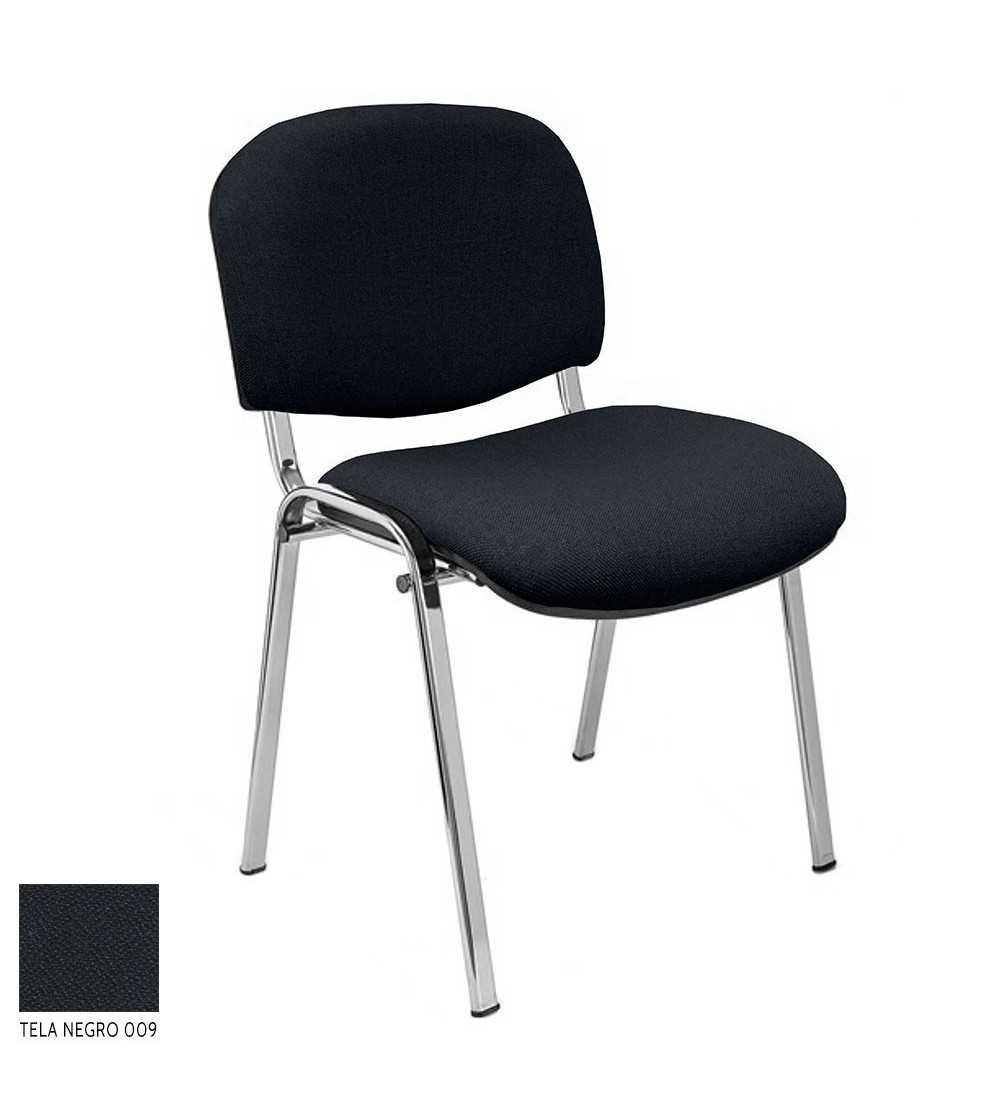 Silla confidente modelo ACCOMMODA, tapizada, calidad superior, estructura cromada