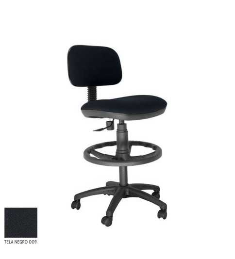 Taburete de oficina modelo FLEXISTOOL, con topes, aro negro, giratorio
