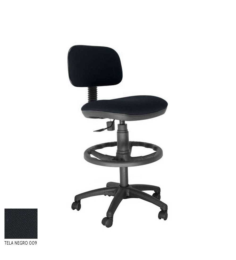 Taburete de oficina modelo FLEXISTOOL, con ruedas, aro negro, giratorio