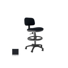 Taburete de oficina modelo FLEXISTOOL, con ruedas, aro negro, giratorio