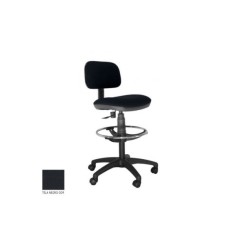 Taburete de oficina modelo FLEXISTOOL, con ruedas, aro cromado, giratorio