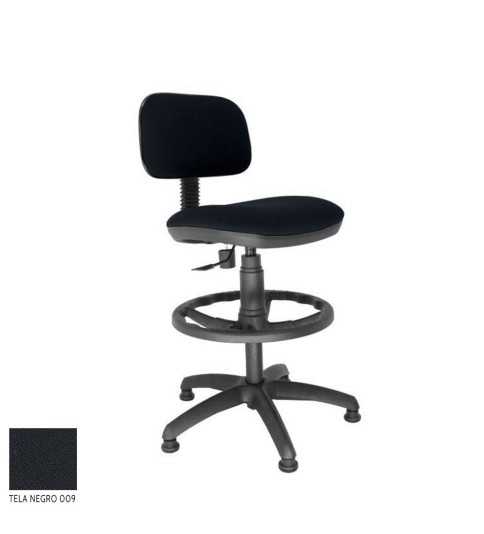 Taburete de oficina modelo FLEXISTOOL, con ruedas, aro negro, giratorio