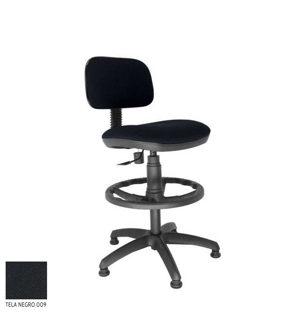 Taburete de oficina modelo FLEXISTOOL, con topes, aro negro, giratorio