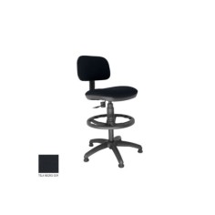 Taburete de oficina modelo FLEXISTOOL, con topes, aro negro, giratorio