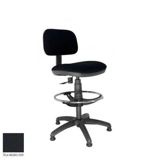 Taburete de oficina modelo FLEXISTOOL, con ruedas, aro negro, giratorio