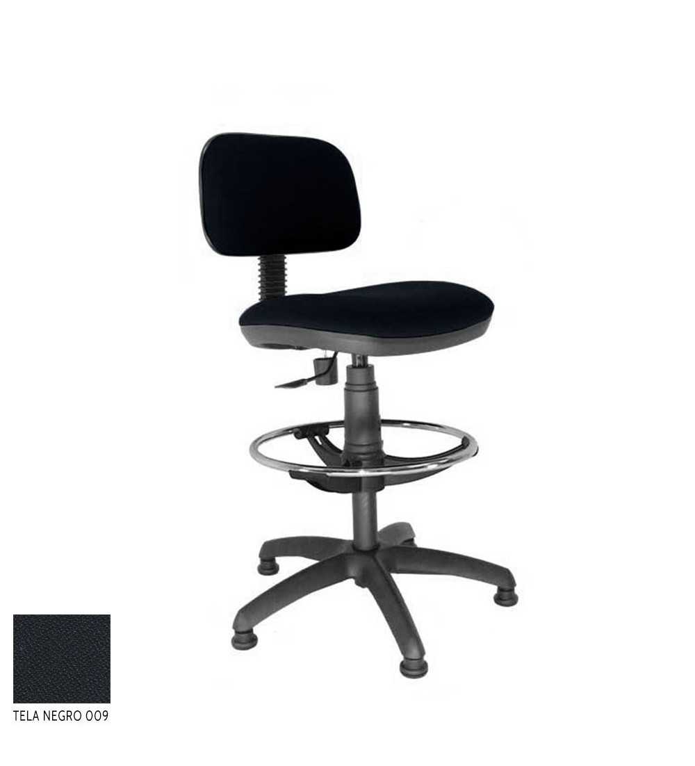 Taburete de oficina modelo SOFY de Vincolo, con topes, aro cromado, giratorio