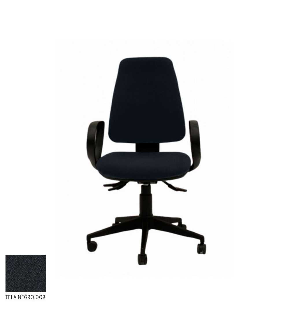 Silla ergonómica de oficina modelo  ERGOFLEXA , con brazos fijos star