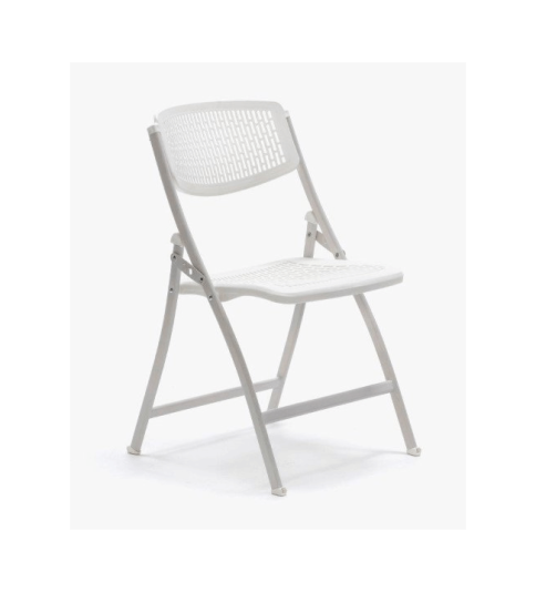 Lote 5 Sillas Plegables SEUL de Euromof, Ganchos Unión y Apilables, Acero y Plástico Blanco o Negro-2