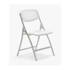 Lote 5 Sillas Plegables SEUL de Euromof, Ganchos Unión y Apilables, Acero y Plástico Blanco o Negro