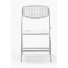 Lote 5 Sillas Plegables SEUL de Euromof, Ganchos Unión y Apilables, Acero y Plástico Blanco o Negro