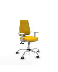 Silla Ergonómica Elche blanca asincro bali brazos blancos base cromada