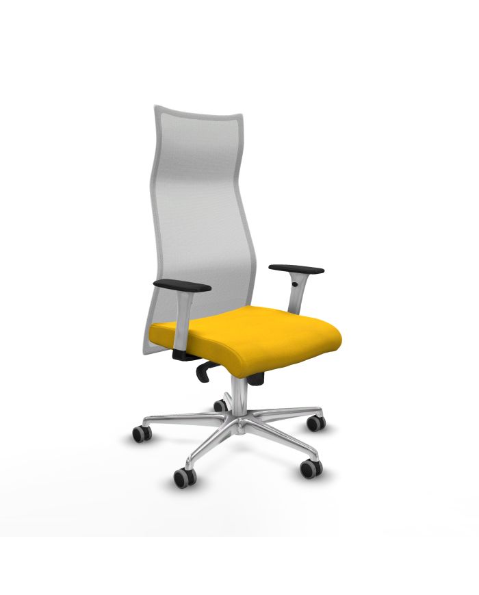 Silla Ergonómica Albacete sincro blanca bali brazos blancos base aluminio