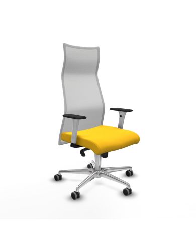 Silla Ergonómica Albacete sincro blanca brazos blancos base