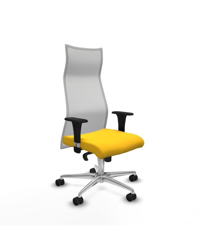 Silla Ergonómica Albacete sincro blanca brazos 1D base aluminio
