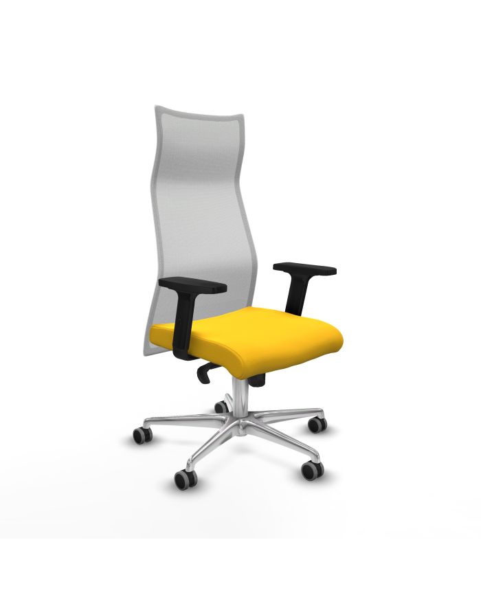 Silla Ergonómica Albacete sincro blanca brazos 2D base aluminio