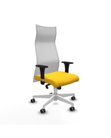 Silla Ergonómica Albacete XL sincro blanca brazos 1D base