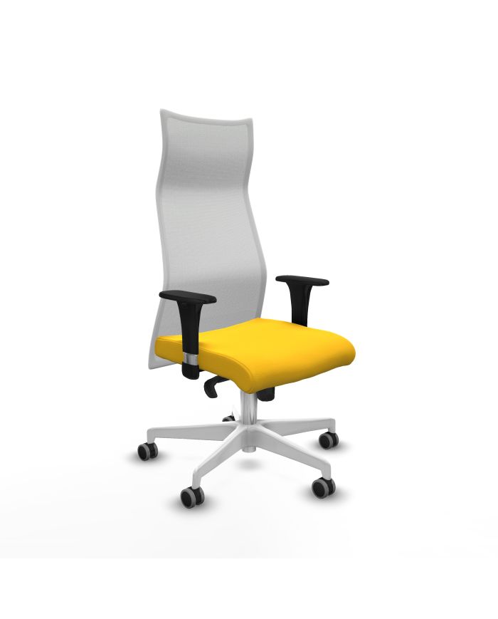 Silla Ergonómica Albacete XL sincro blanca brazos 1D base blanca