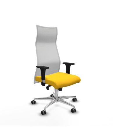 Silla Ergonómica Albacete XL sincro blanca brazos 1D base