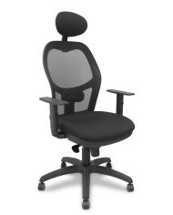 Silla Ergonómica Jorquera negra asiento bali con cabecero fijo y