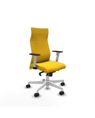 Silla Ergonómica Albacete dirección sincro brazos 1D blancos base blanca ruedas 65 nailon